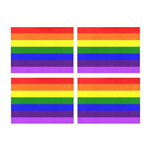 Rainbow Flag (Gay Pride - LGBTQIA+) Placemat 14’’ x 19’’ (Set of 4)