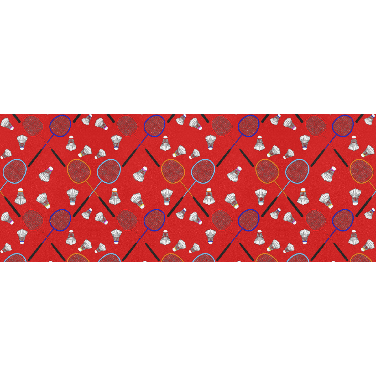 Badminton Rackets and Shuttlecocks Pattern Sports Red Gift Wrapping Paper 58"x 23" (3 Rolls)