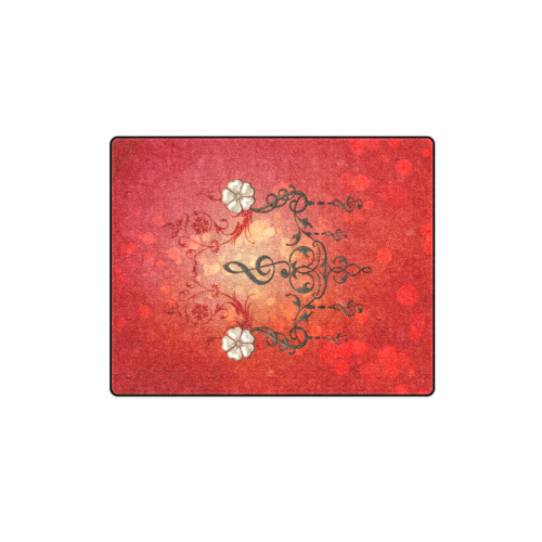 Music clef with floral design Blanket 40"x50"