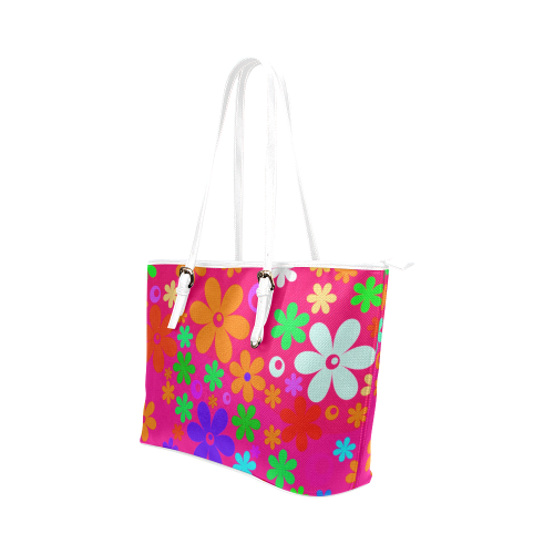 FLORAL DESIGN 37 Leather Tote Bag/Small (Model 1651)