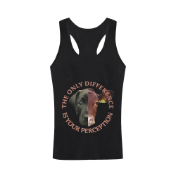 Vegan Cow and Dog Design with Slogan Men's I-shaped Tank Top (Model T32)