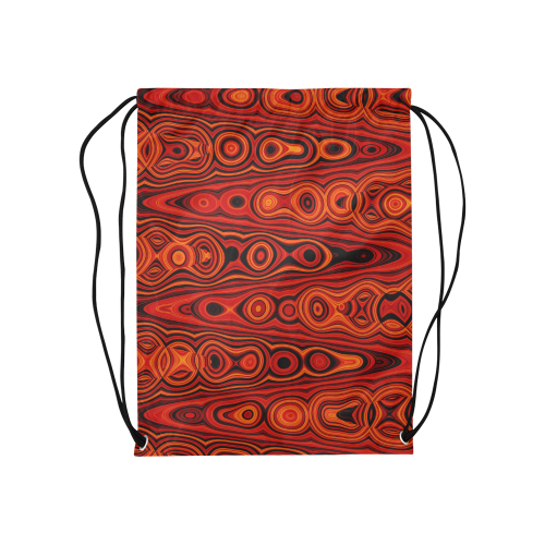 Brown Abstract Pattern Medium Drawstring Bag Model 1604 (Twin Sides) 13.8"(W) * 18.1"(H)