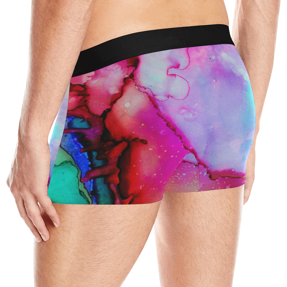 Red purple green ink Men's All Over Print Boxer Briefs (Model L10)