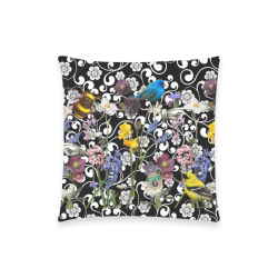 Birds and Bees in the Flower Garden Custom  Pillow Case 18"x18" (one side) No Zipper