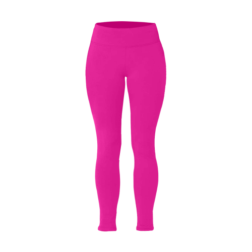 Pink Women's Plus Size High Waist Leggings (Model L44)