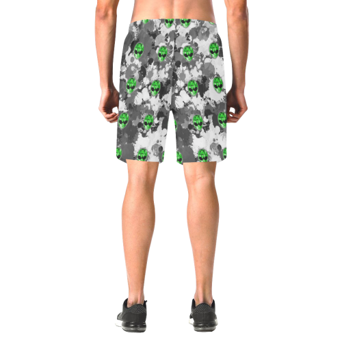 Alien Splatter Men's All Over Print Elastic Beach Shorts (Model L20)