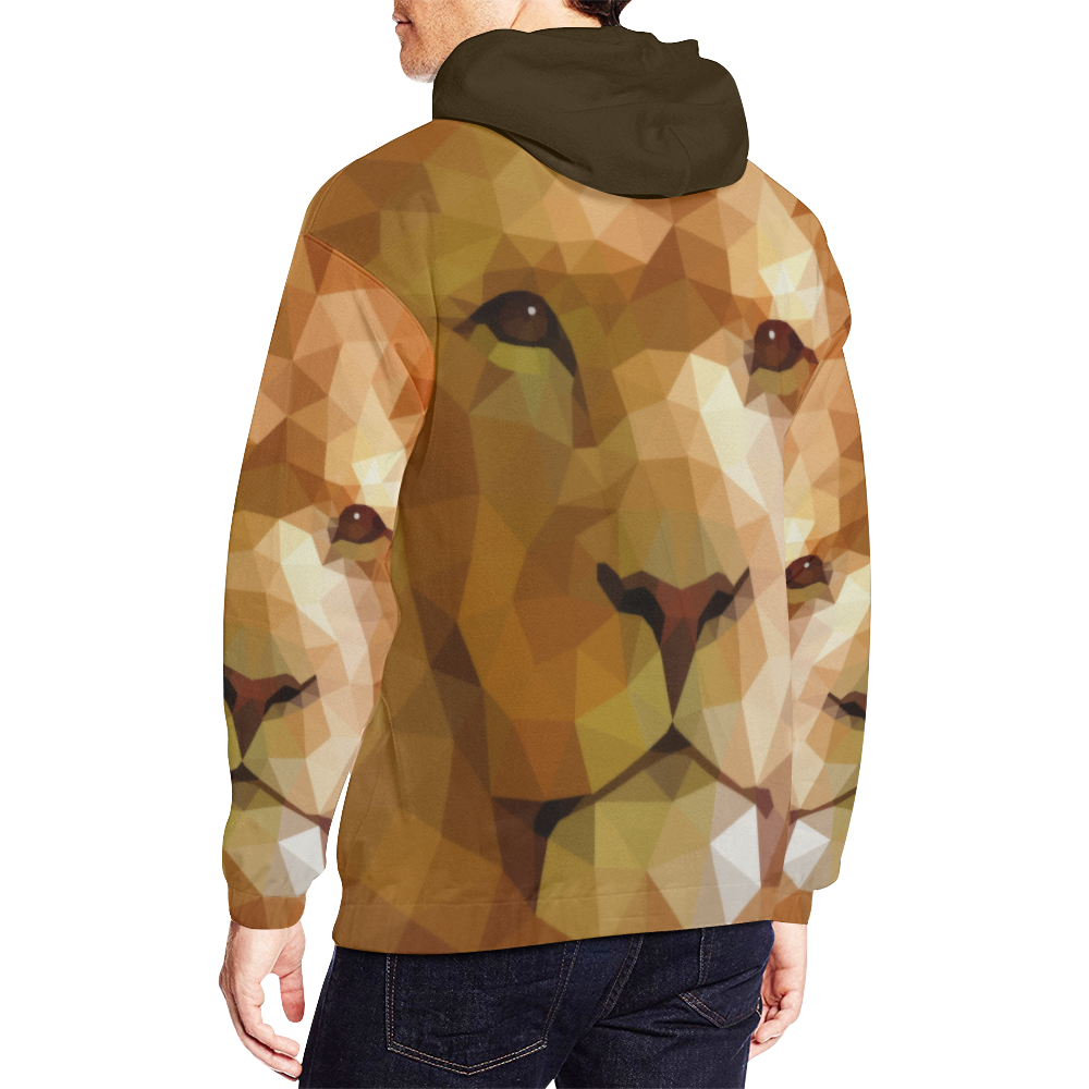 Polymetric Lion All Over Print Hoodie for Men (USA Size) (Model H13)