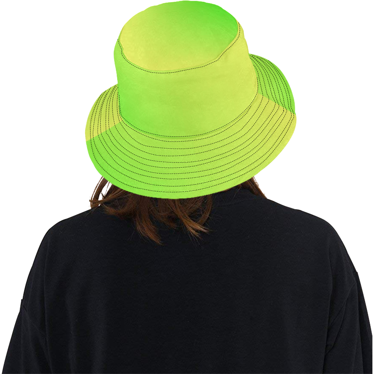 Neon Yellow Green Tie Dye All Over Print Bucket Hat