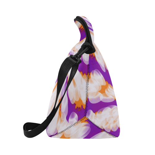 Purple Orange Tie Dye Swirl Abstract Neoprene Lunch Bag/Large (Model 1669)