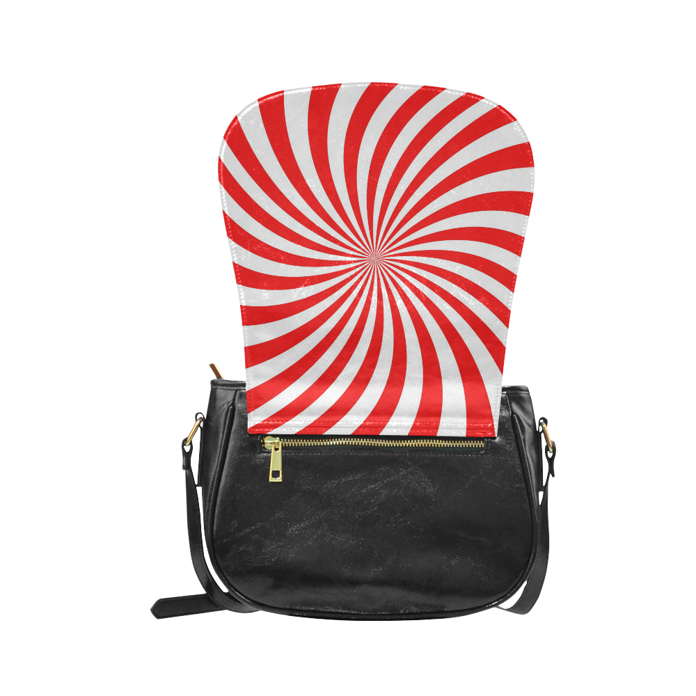 PEPPERMINT TUESDAY SWIRL Classic Saddle Bag/Small (Model 1648)
