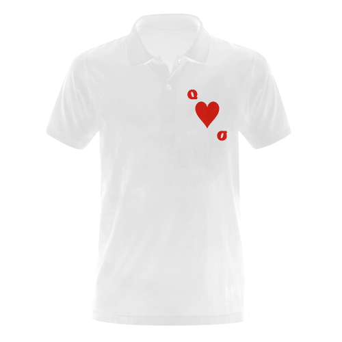 Playing Card Queen of Hearts Men's Polo Shirt (Model T24)