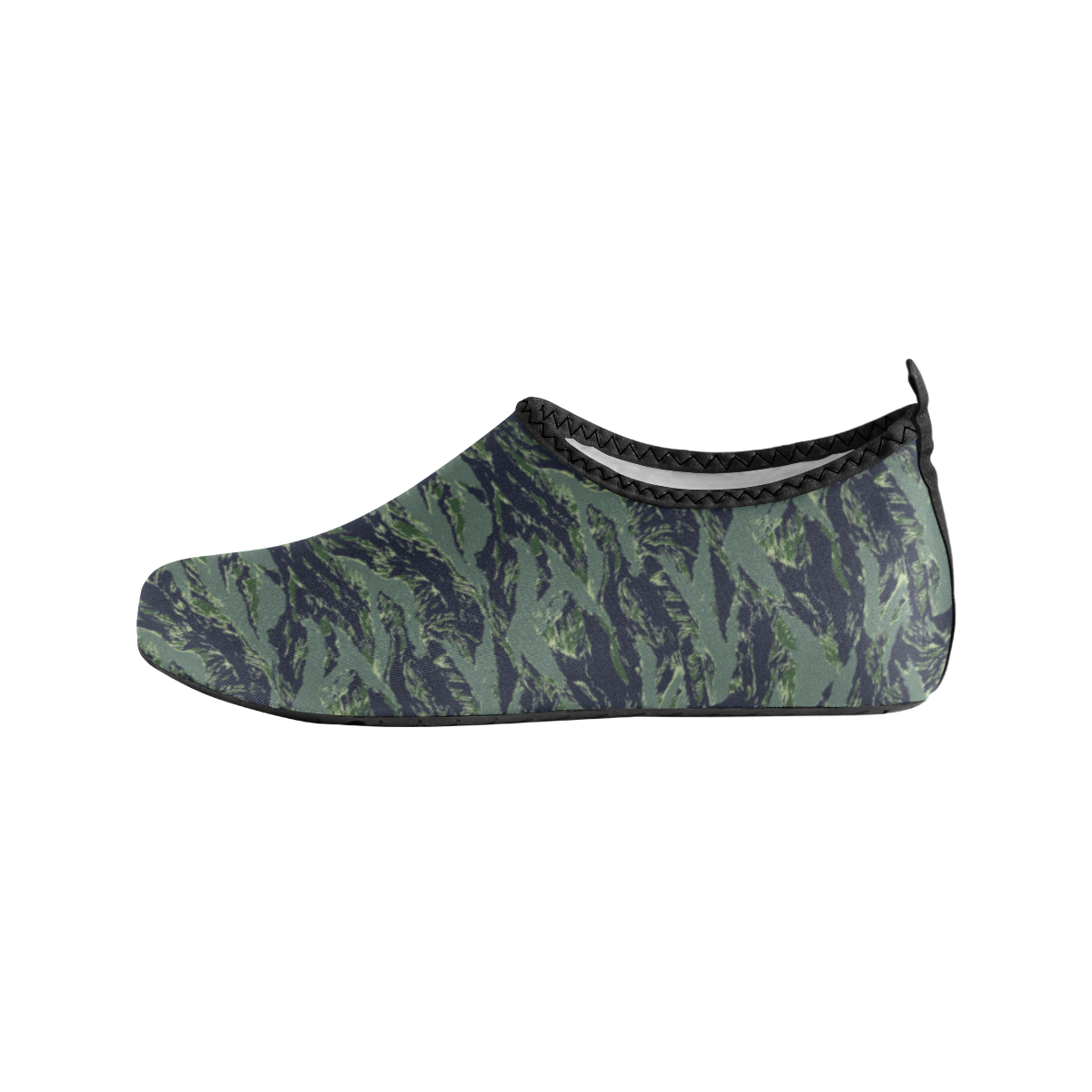 Jungle Tiger Stripe Green Camouflage Women's Slip-On Water Shoes (Model 056)