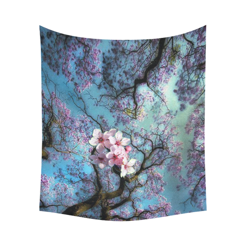 Cherry blossomL Cotton Linen Wall Tapestry 60"x 51"