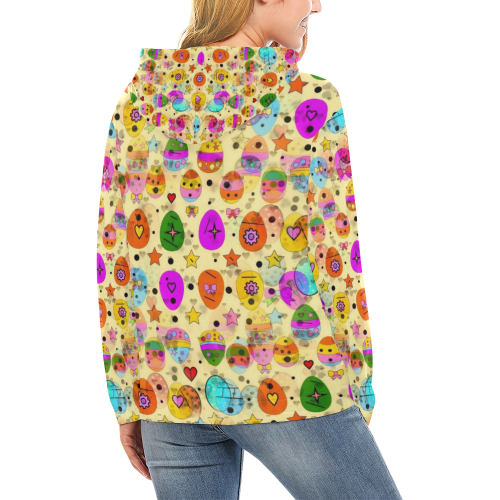 Egg Popart by Nico Bielow All Over Print Hoodie for Women (USA Size) (Model H13)