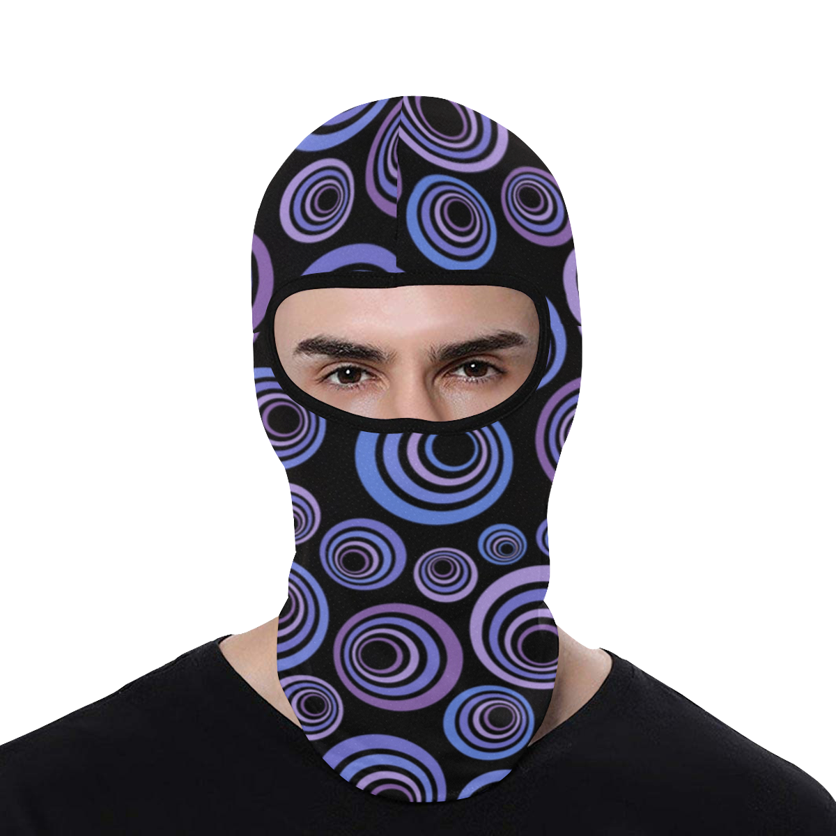 Retro Psychedelic Ultraviolet Blue Pattern All Over Print Balaclava
