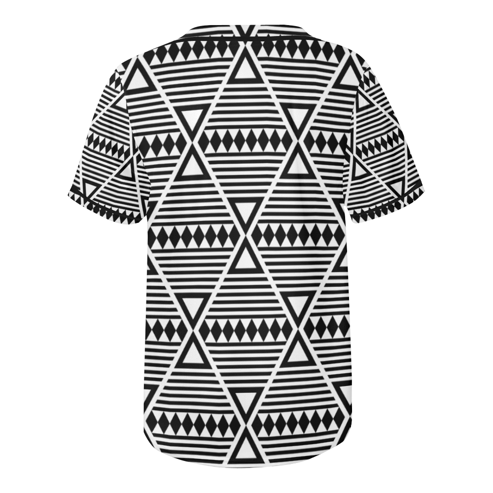Black Aztec Tribal All Over Print Baseball Jersey for Men (Model T50)