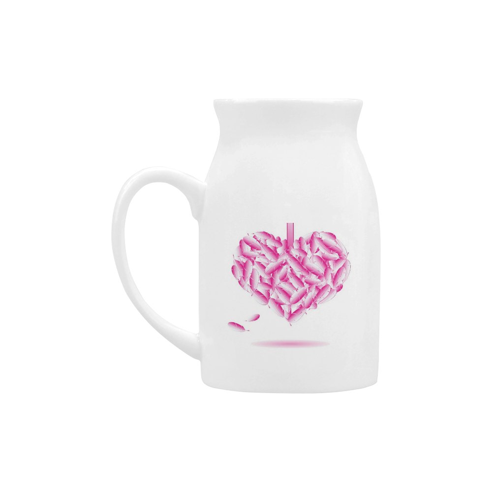 Feather Heart Milk Cup (Large) 450ml