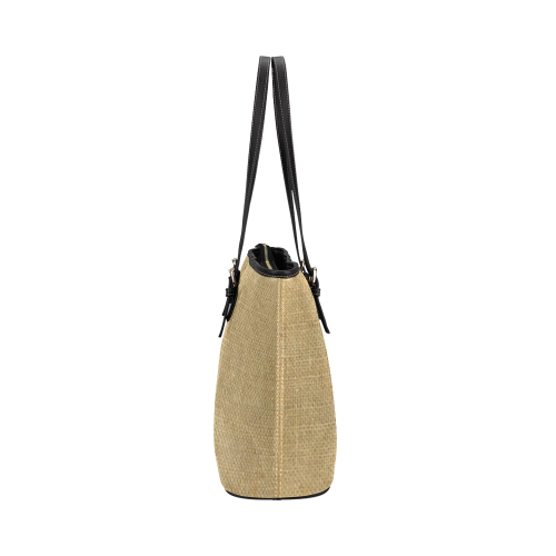 Burlap Coffee Sack Leather Tote Bag/Large (Model 1651)