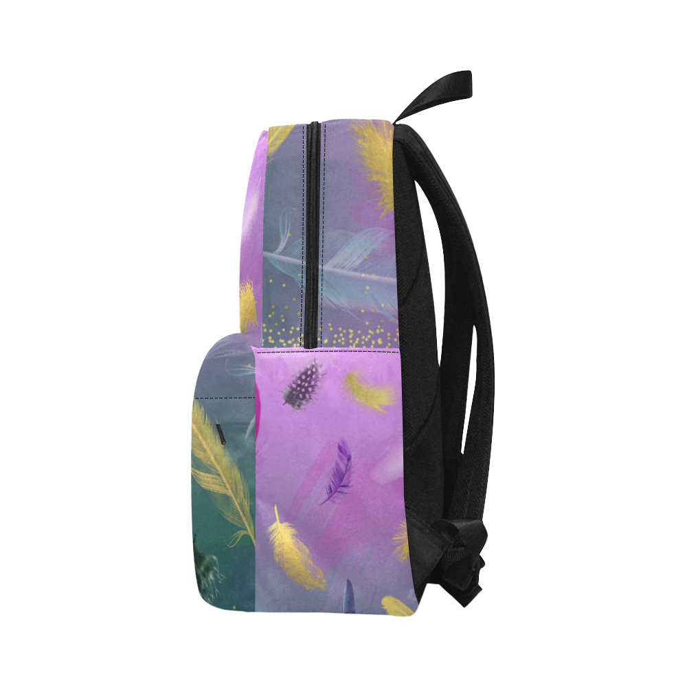 Dancing Feathers - Pink and Green Unisex Classic Backpack (Model 1673)