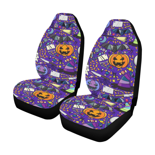 Witchy Night Halloween Pattern Car Seat Covers (Set of 2)