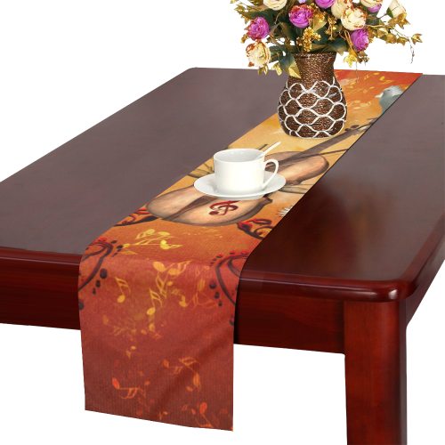 Music, violin with dove Table Runner 14x72 inch
