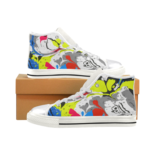 Colorful distorted shapes2 Women's Classic High Top Canvas Shoes (Model 017)