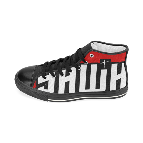 Red Women's Classic High Top Canvas Shoes (Model 017)