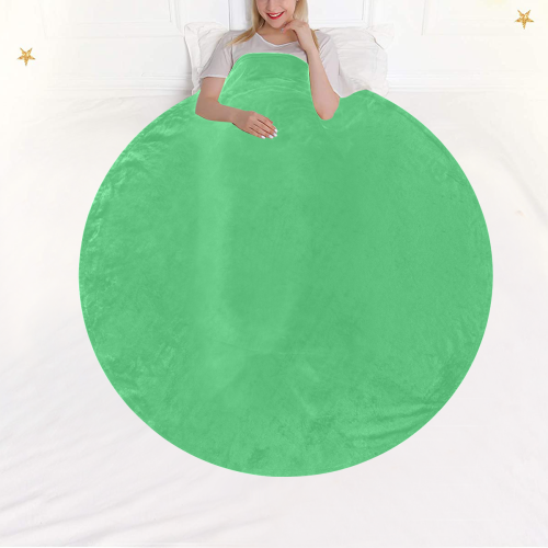 color Paris green Circular Ultra-Soft Micro Fleece Blanket 60"