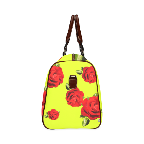 Fairlings Delight's Floral Luxury Collection- Red Rose Waterproof Travel Bag/Large 53086g18 Waterproof Travel Bag/Large (Model 1639)