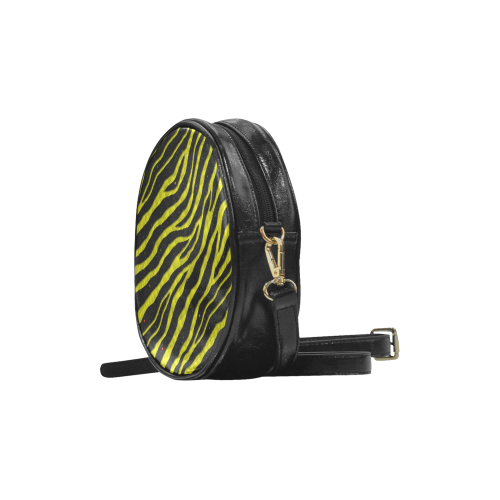 Ripped SpaceTime Stripes - Yellow Round Sling Bag (Model 1647)
