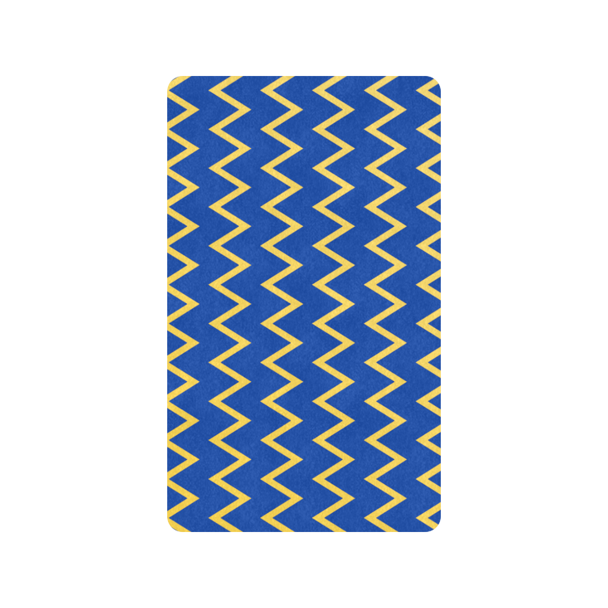 chevron Jaune/Bleu Doormat 30"x18" (Black Base)