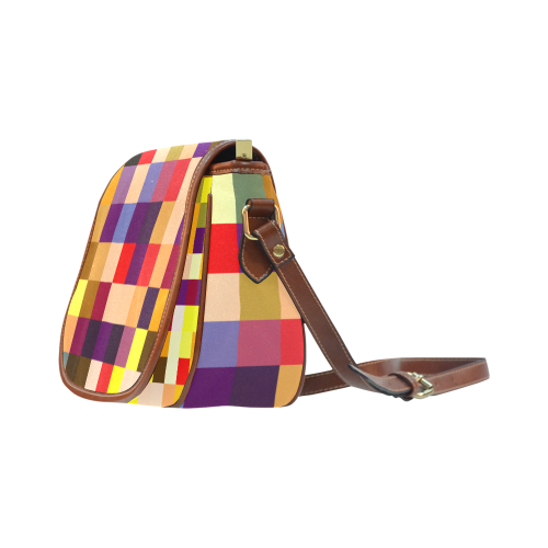 Alli Multi-Color Plaid Saddle Bag/Large (Model 1649)