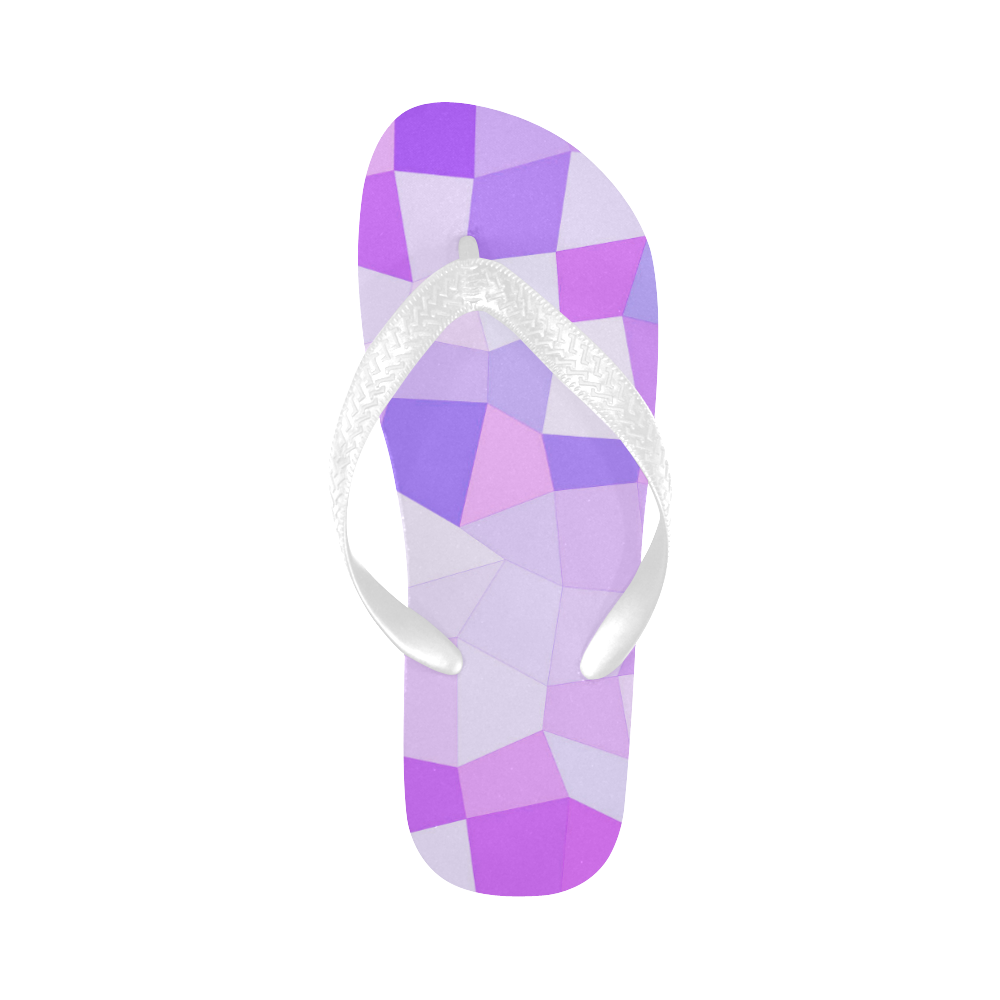 Bright Purple Mosaic Flip Flops for Men/Women (Model 040)