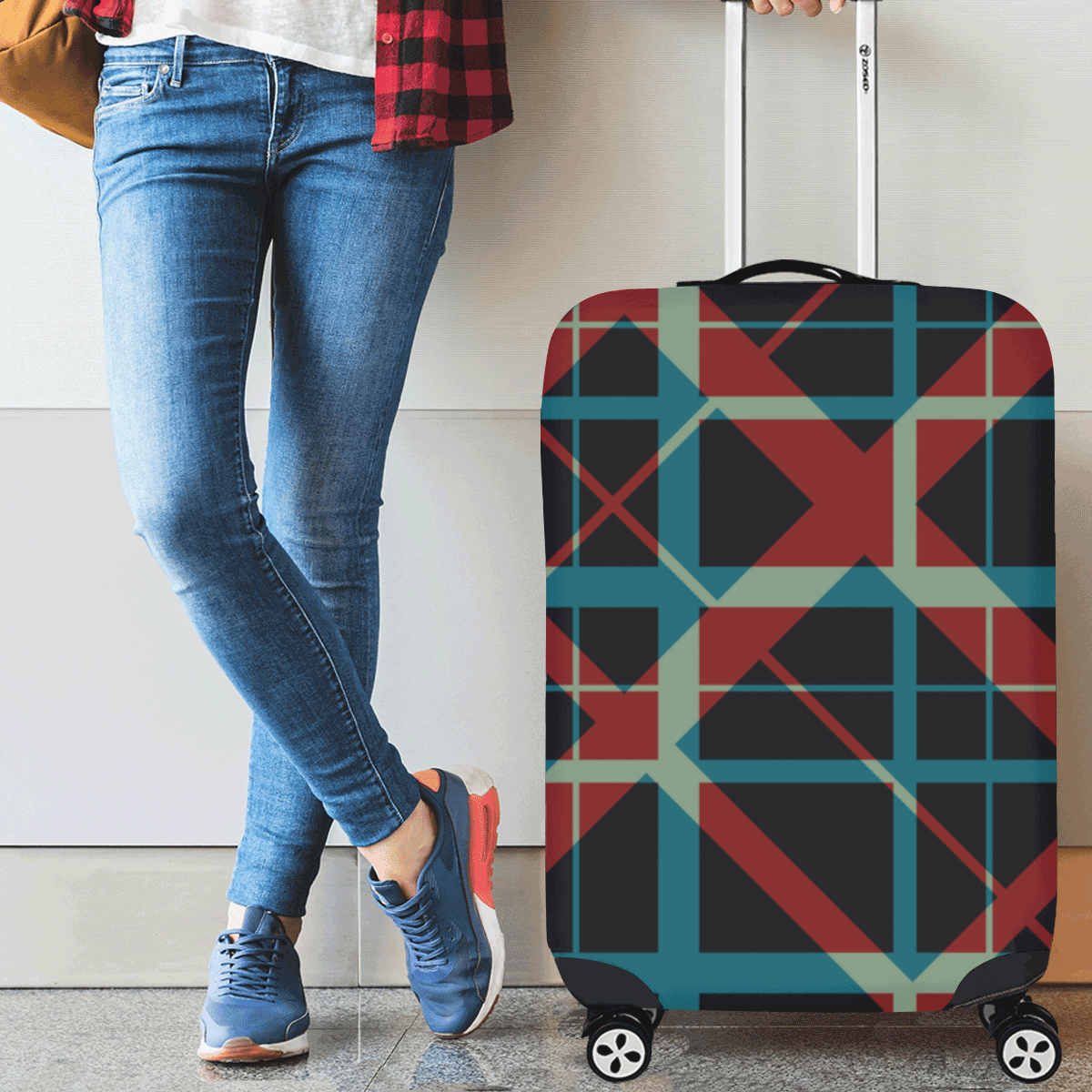 Classic style plaid pattern design Luggage Cover/Medium 22"-25"