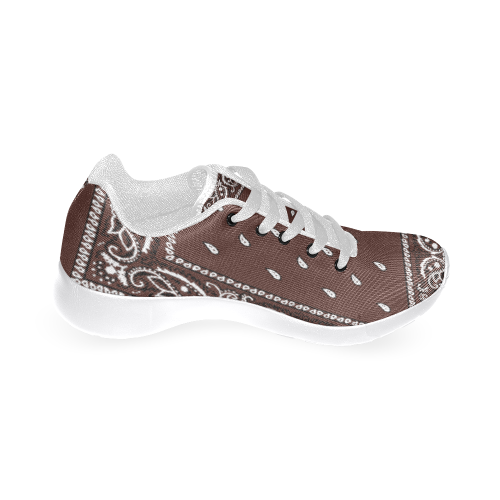 Brown Bandana Women-White Women’s Running Shoes (Model 020)