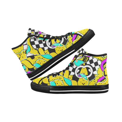 Shapes on a yellow background Vancouver H Men's Canvas Shoes (1013-1)