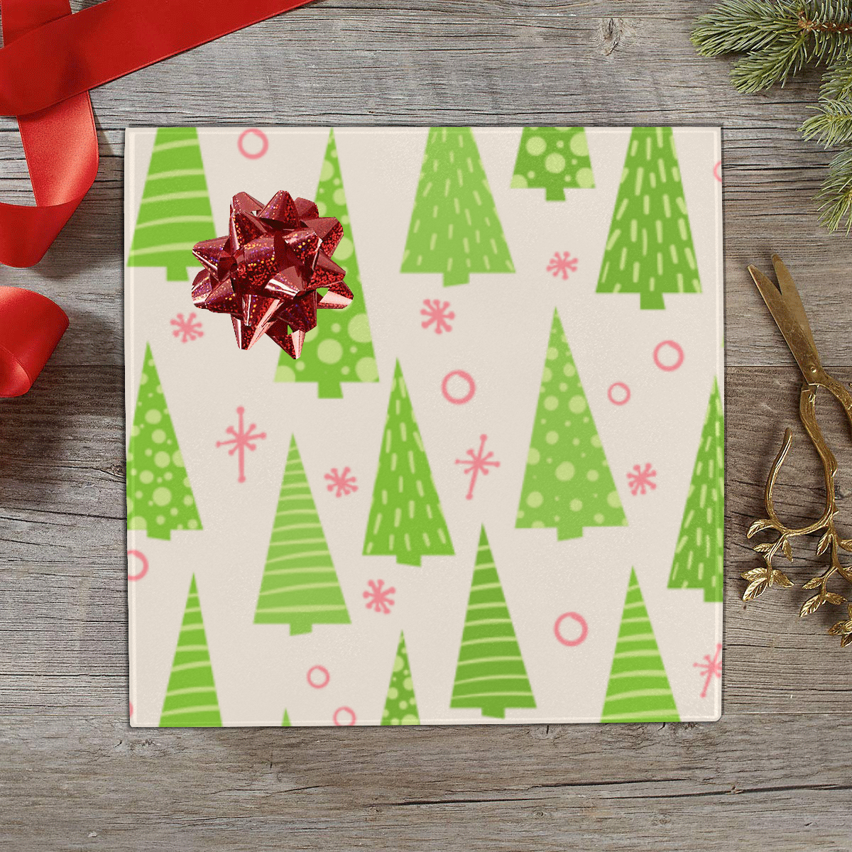 Christmas Trees Forest Gift Wrapping Paper 58"x 23" (5 Rolls)