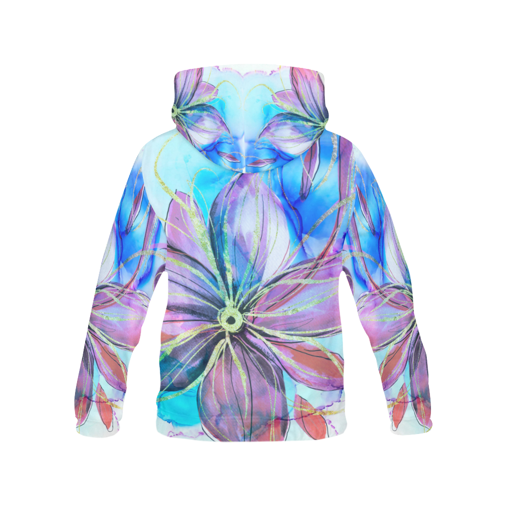 FLOWER B All Over Print Hoodie for Women (USA Size) (Model H13)