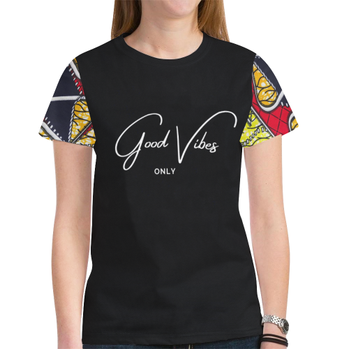 T shirt Black Wax 3 GV New All Over Print T-shirt for Women (Model T45)