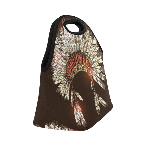 Native American Headdress Neoprene Lunch Bag/Small (Model 1669)