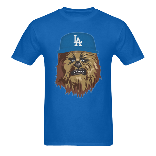 LA Chewy Men's blue tshirt Men's T-Shirt in USA Size (Two Sides Printing)