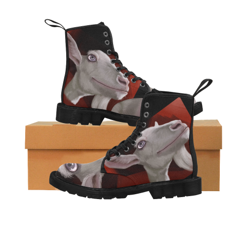 Halloween Goat Martin Boots for Women (Black) (Model 1203H)
