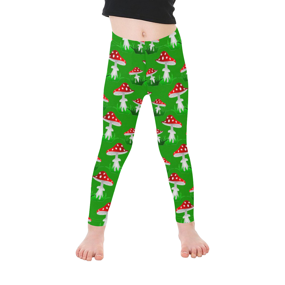 Toadstool red pattern Kid's Ankle Length Leggings (Model L06)