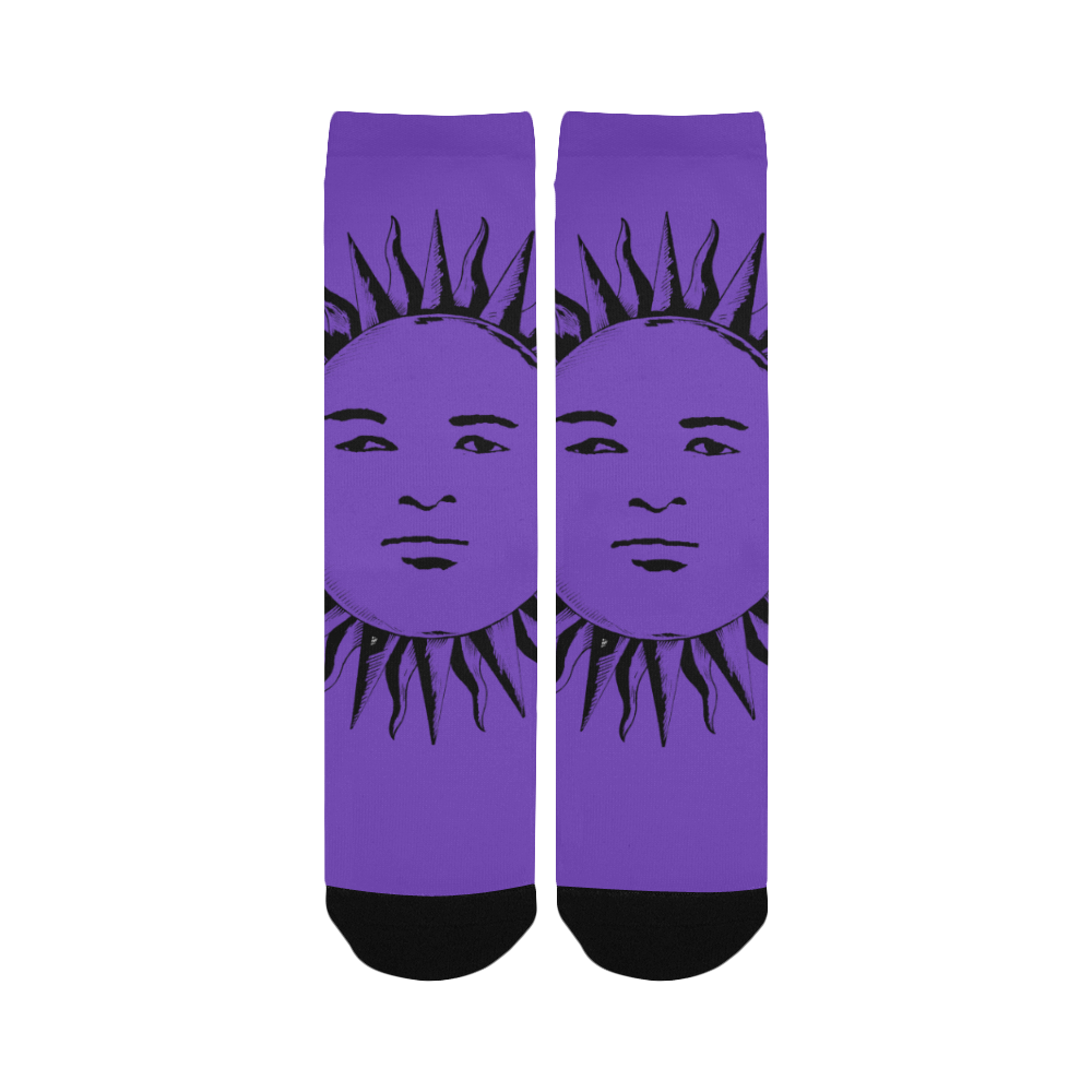 GOD Women Socks Purple & Black Women's Custom Socks