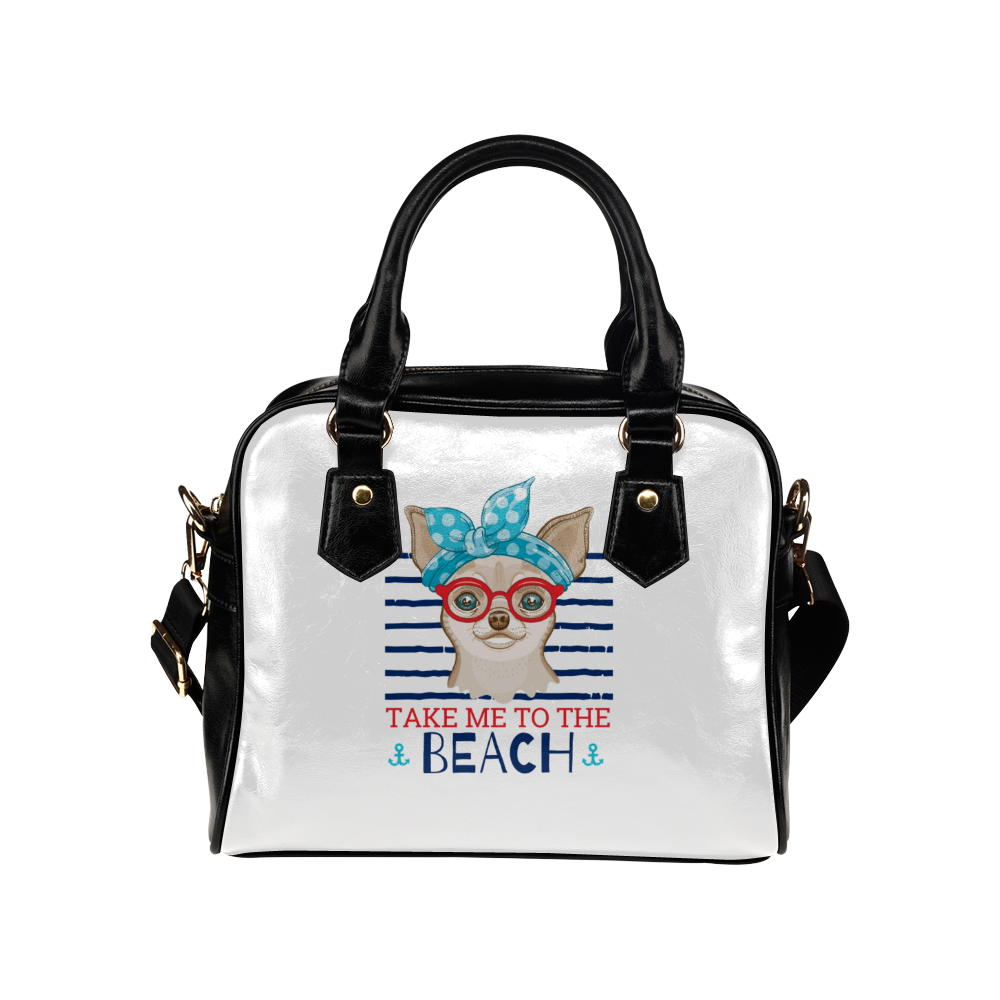 Take Me To The Beach Chihuahua Shoulder Handbag (Model 1634)