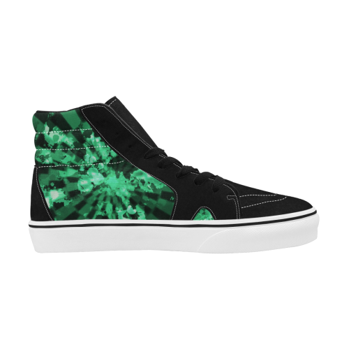 Green Tie-Dye Men's High Top Skateboarding Shoes (Model E001-1)