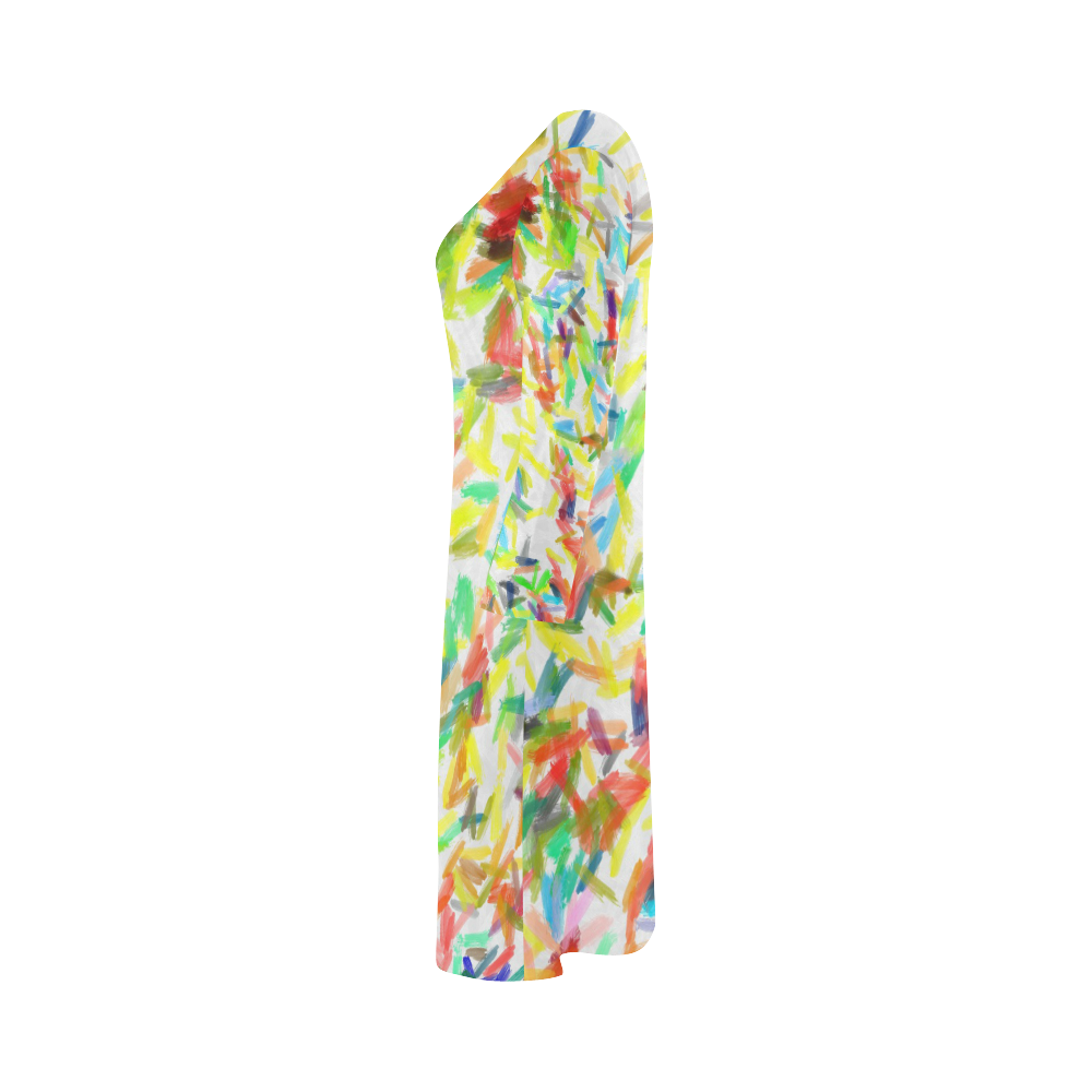 Colorful brush strokes Bateau A-Line Skirt (D21)