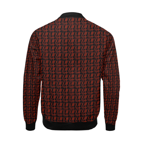 NUMBERS Collection Symbols Red/Black All Over Print Bomber Jacket for Men (Model H19)