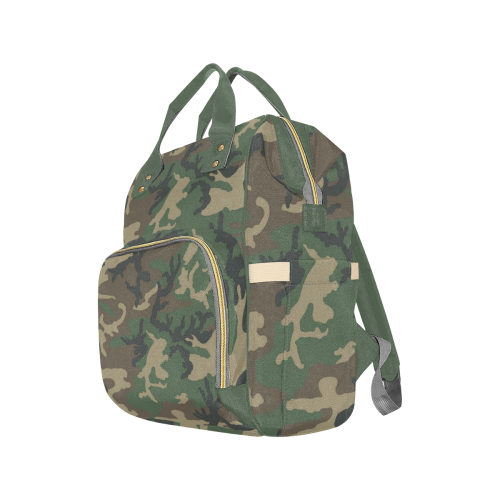 Green Army Camo Multi-Function Diaper Backpack/Diaper Bag (Model 1688)