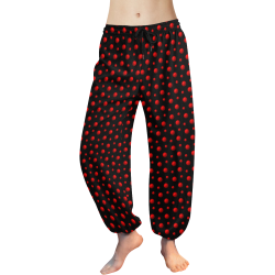 Rambunctious Red Polka Dots Women's All Over Print Harem Pants (Model L18)